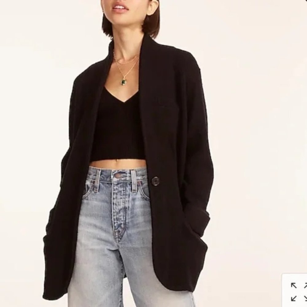 J Crew Cocoon Sweater Blazer Black
